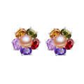 8-9mm bouton AAA Dernier design de boucles d&#39;oreilles naturelles en perles d&#39;eau douce